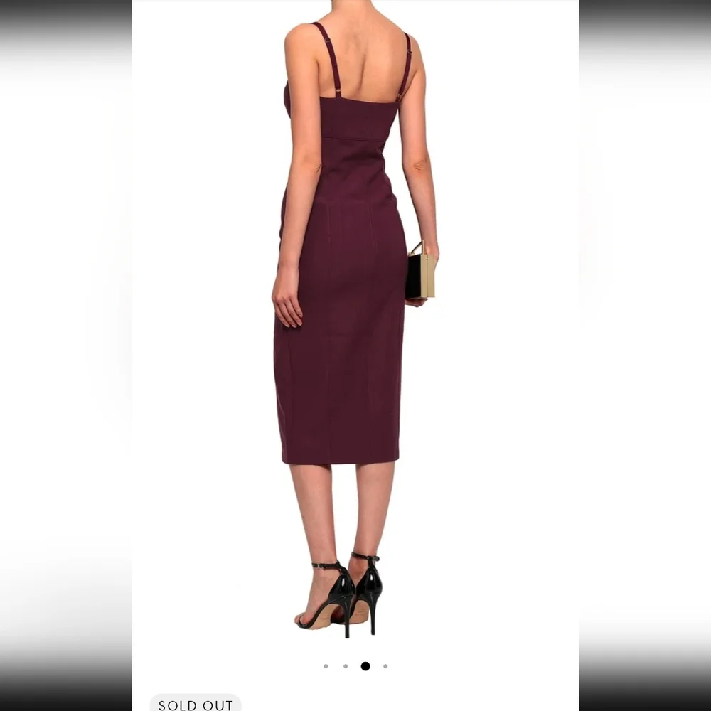 CINQ À SEPTSaoirse split-front cady midi dress Like New 00 - Picture 4 of 11